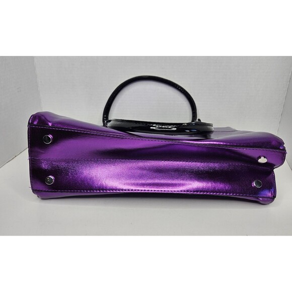 Younique Shiny Metallic Purple Makeup Tote Bag Purse - Picture 8 of 11